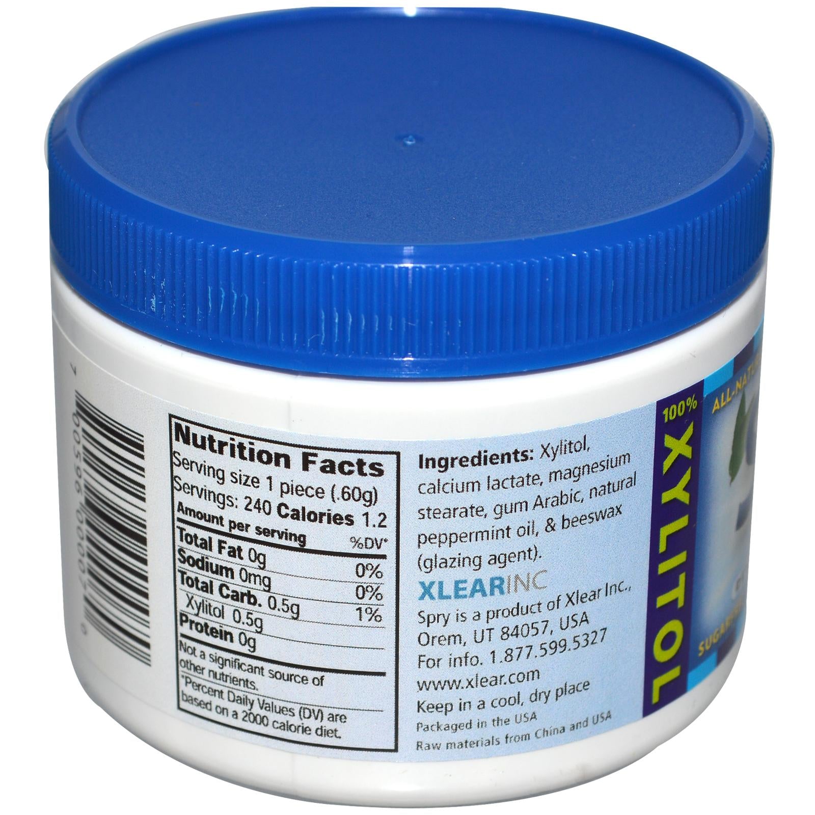 Xlear Inc (XClear), Spry, Power Peppermints, Sugar Free, 240 Count, 144 grams