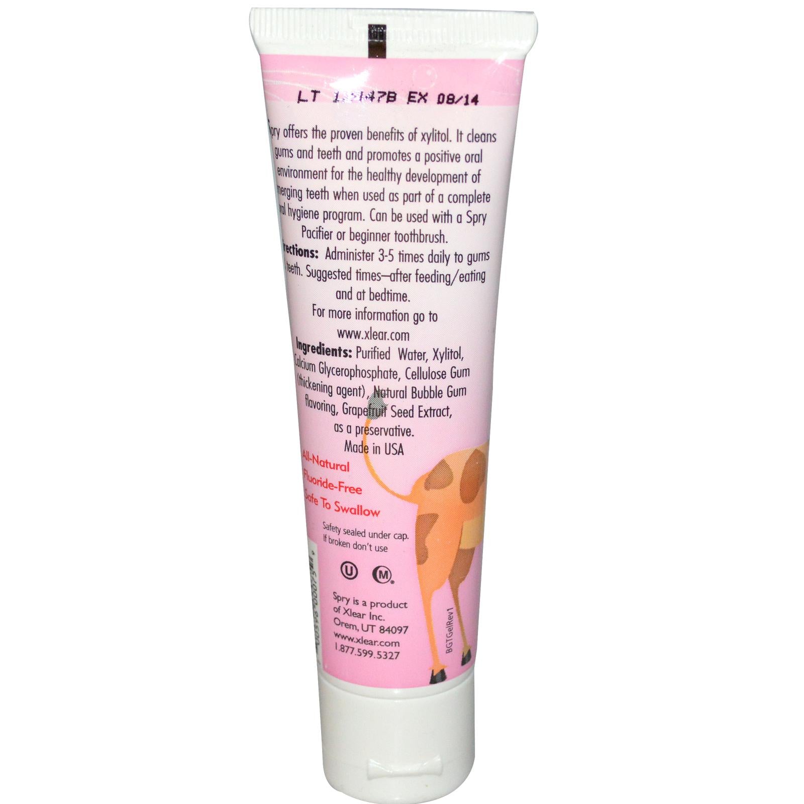 Xlear Inc Kid's Spry gel with Natural Bubble Gum (60ml)