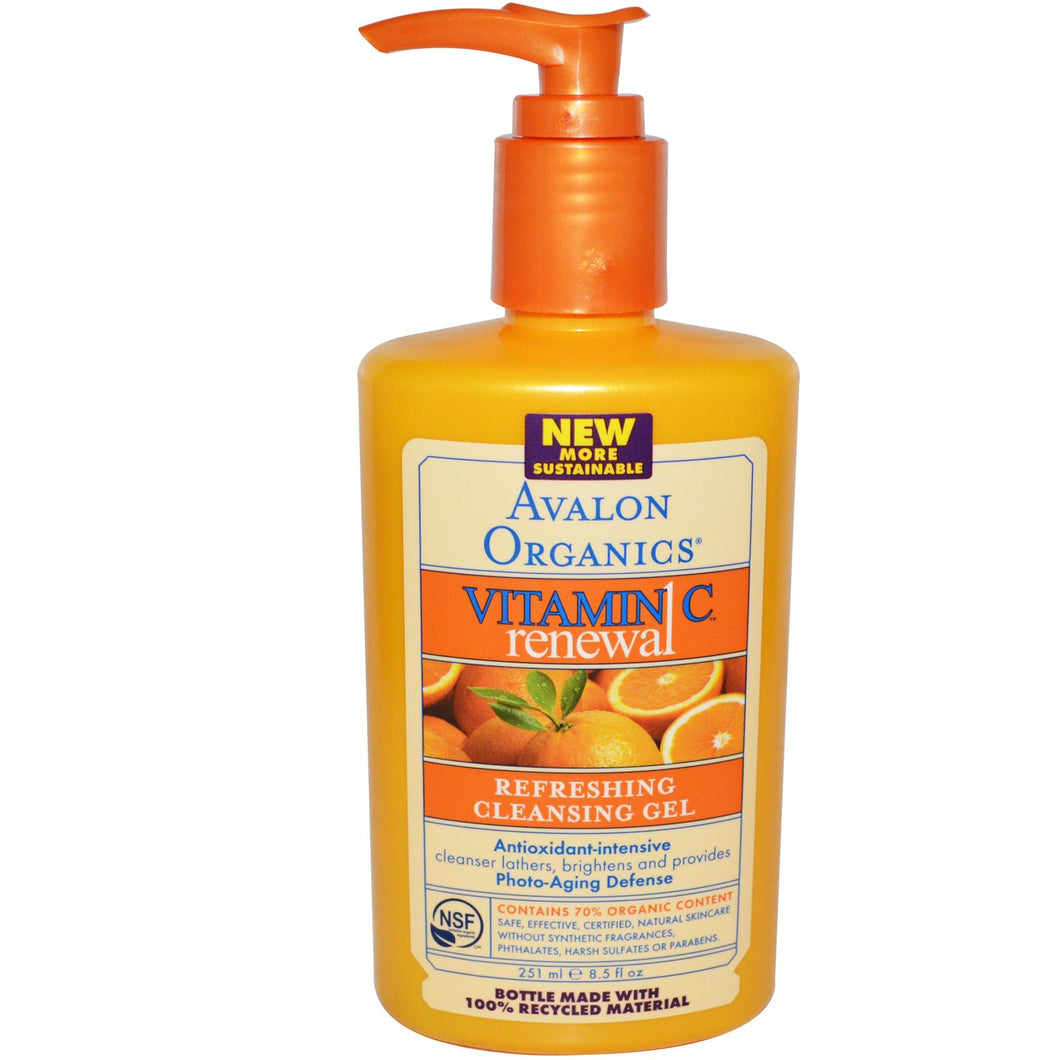Avalon Organics, Vit C Renewal, Refreshing Cleansing Gel, 8.5 fl oz, 251ml