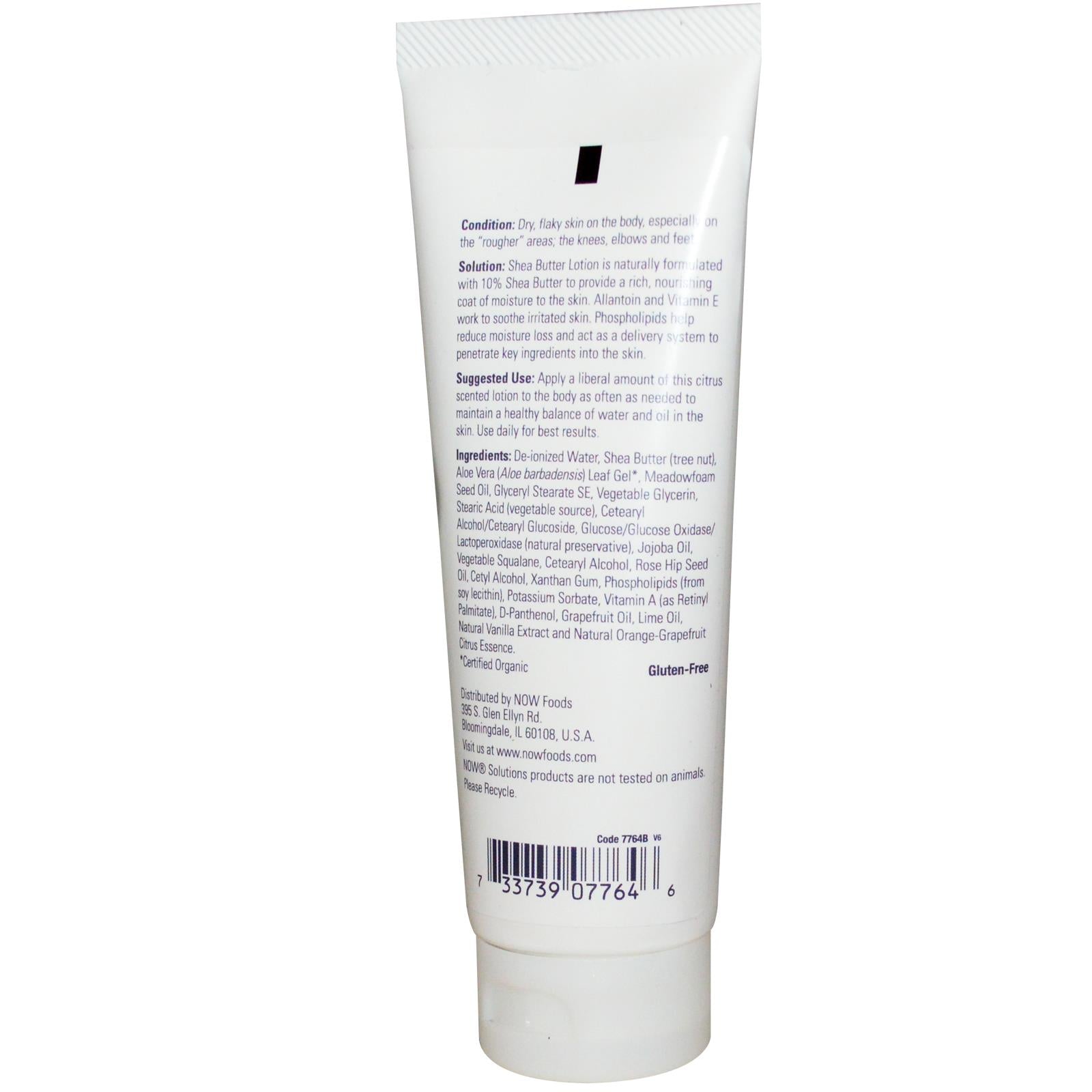 Now Foods, Solutions, Shea Butter Lotion, 4 fl oz, 118 ml