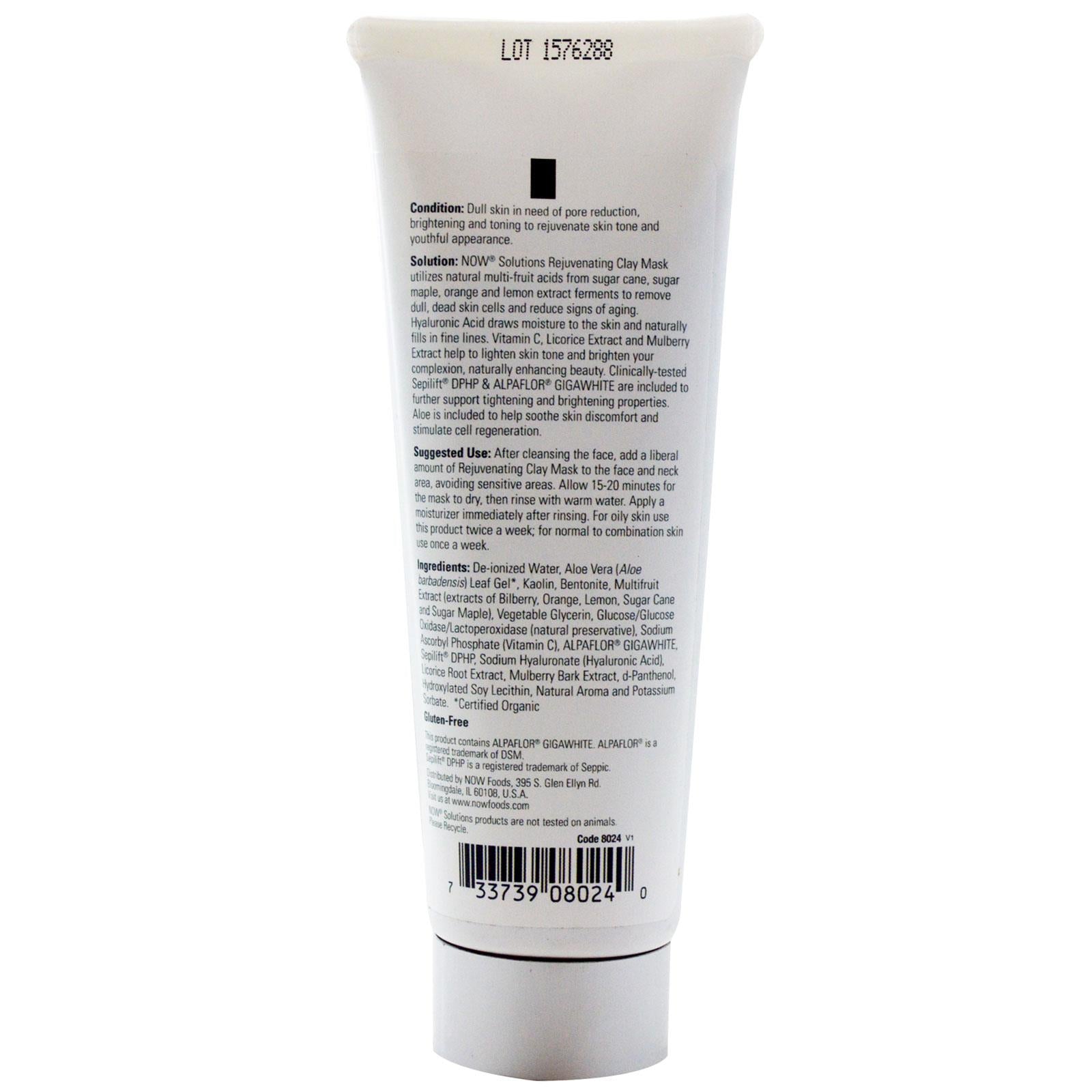 Now Foods, Solutions, Rejuvenating Clay Mask, 4.5 fl oz, 133ml