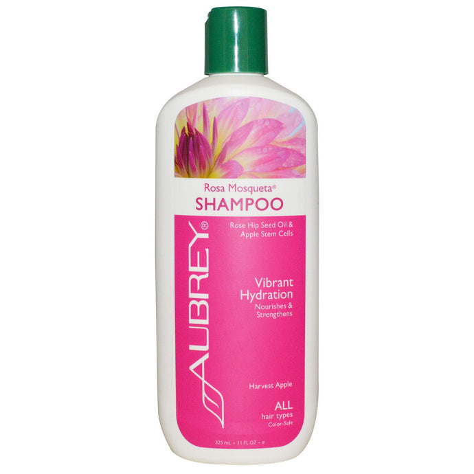 Aubrey Organics, Rosa Mosqueta Shampoo, Vibrant Hydration, All Hair Types, 11 fl oz, 325ml