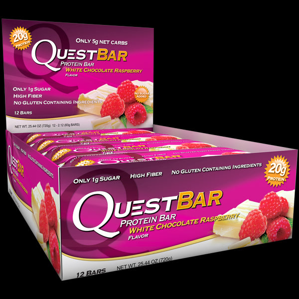 Quest Nutrition Protein Bar White Chocolate Raspberry 12 Bars 60g Each