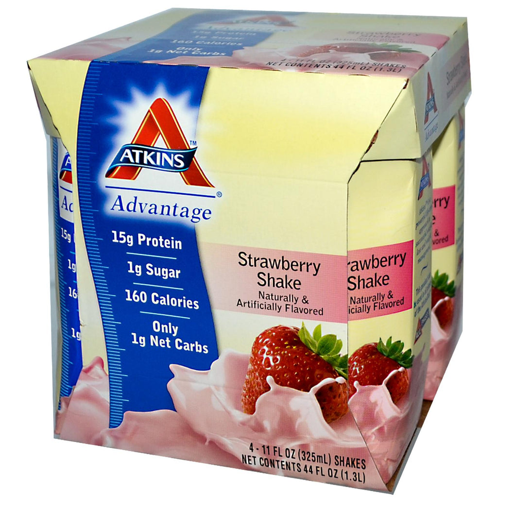 Atkins Advantage Strawberry Shake 4 Shakes 325ml Each