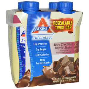 Atkins Advantage Dark Chocolate Royale Shake 4 Shakes 325ml Each