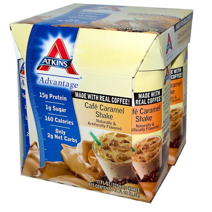 Atkins Cafe Caramel Shake 4 Shakes 325ml Each - Protein Supplement