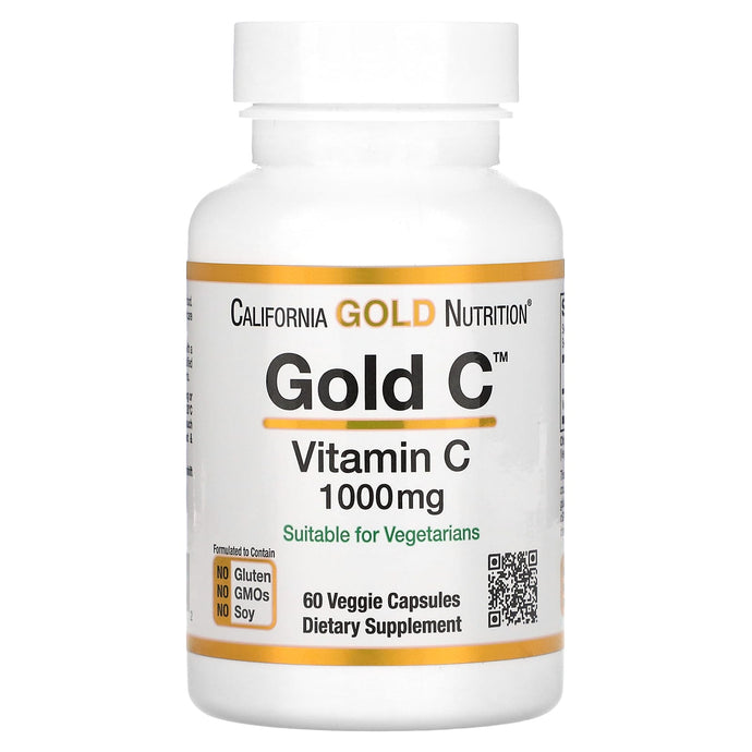 California Gold Nutrition Gold C Vitamin C 1000mg 60 Veggie Capsules