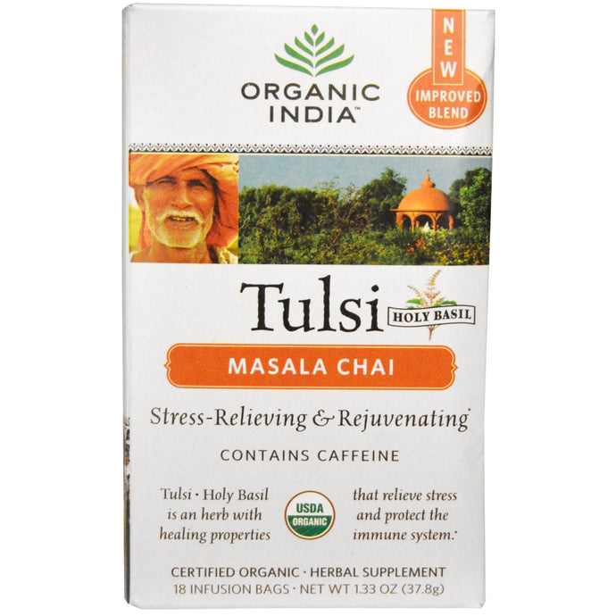 Organic India, Tulsi Holy Basil Tea, Masala Chai, 18 Inffusion Bags, 37.8 gs