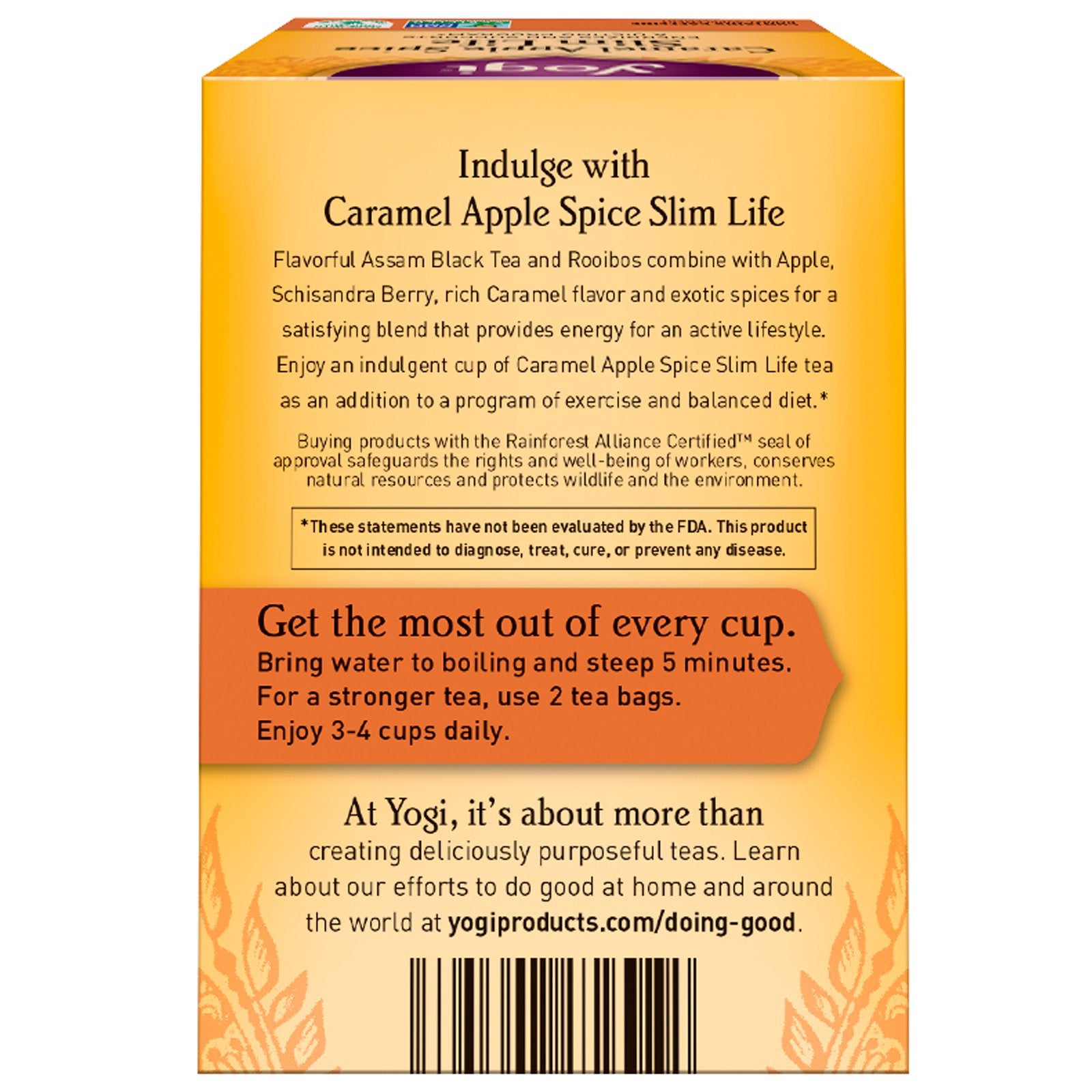 Yogi Tea Slim Life Caramel Apple Spice 16 Tea Bags 1.12 oz (32g)