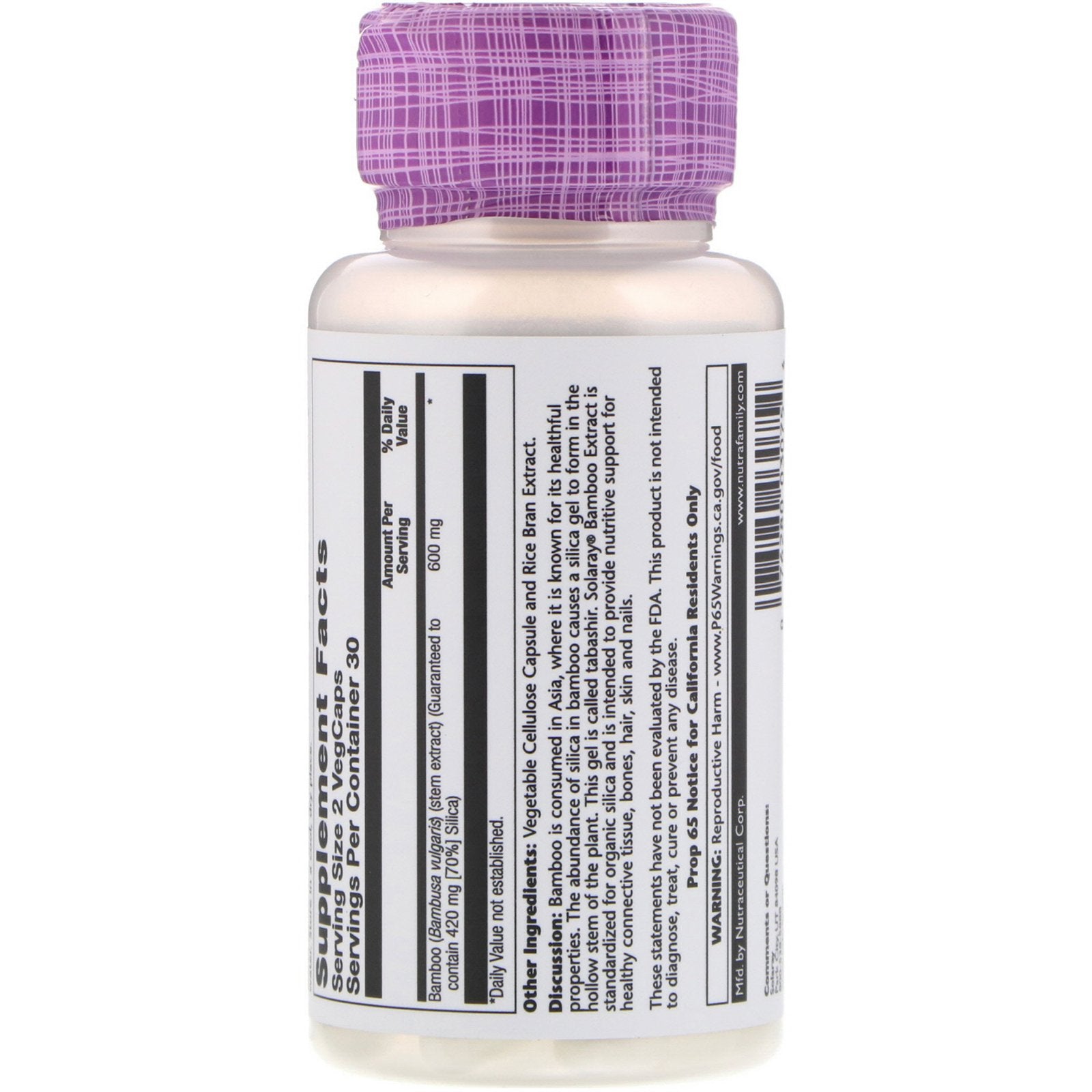 Solaray Bamboo Stem Extract 300mg 60 VegCaps