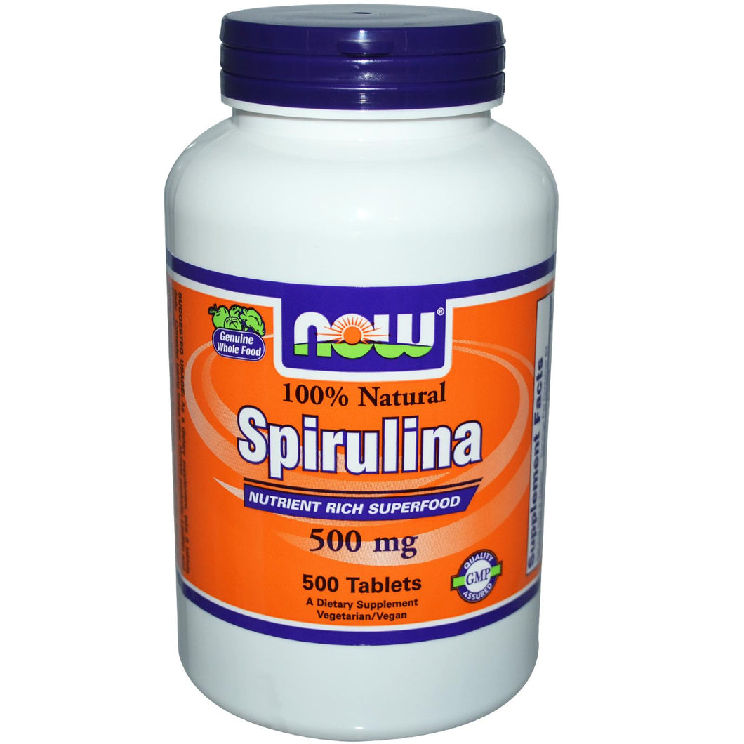 Now Foods 100% Natural Spirulina 500 mg 500 Tablets