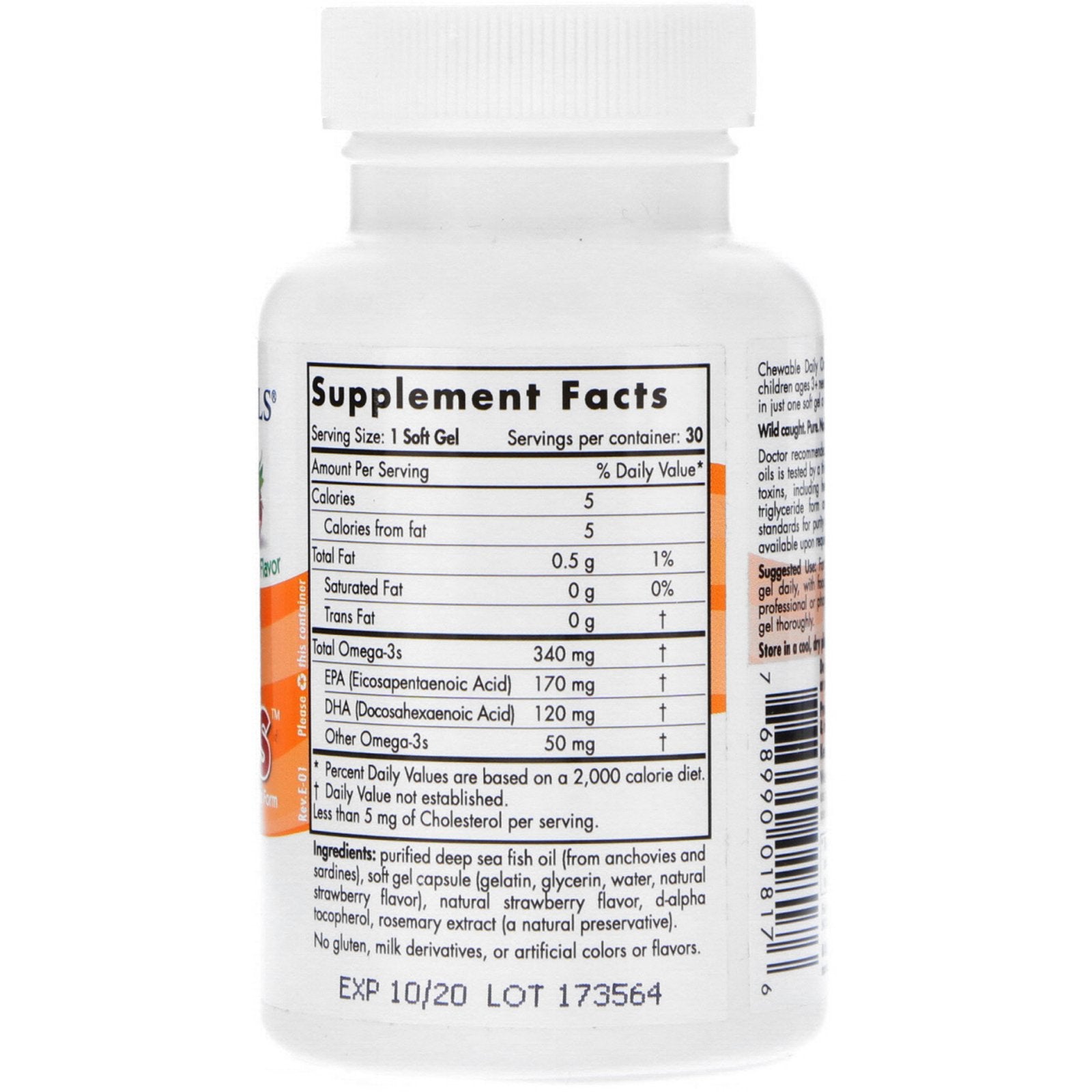 Nordic Naturals Daily Omega Kids Natural Fruit Flavor 500mg 30 Soft Gels