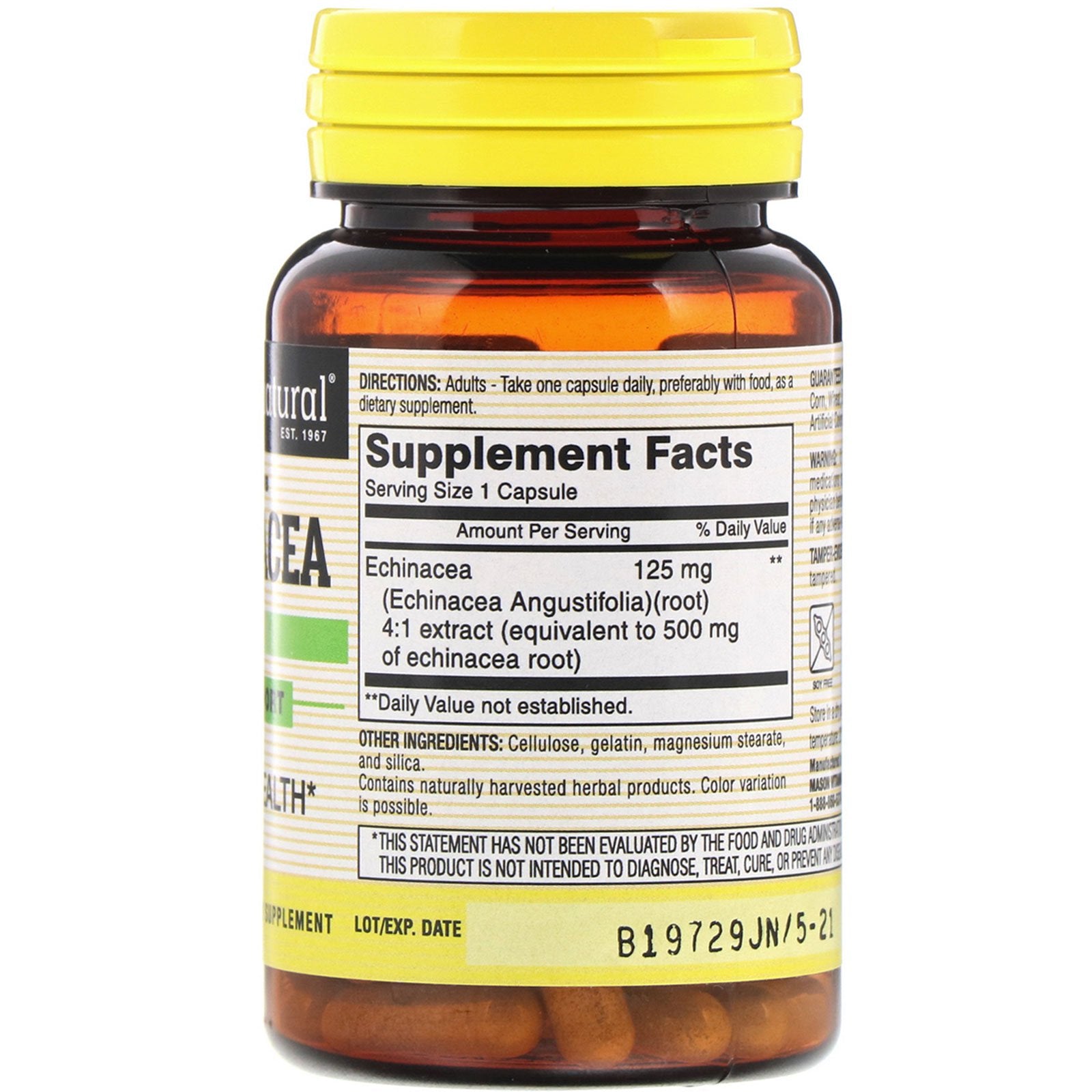 Mason Natural Whole Herb Echinacea 60 Capsules