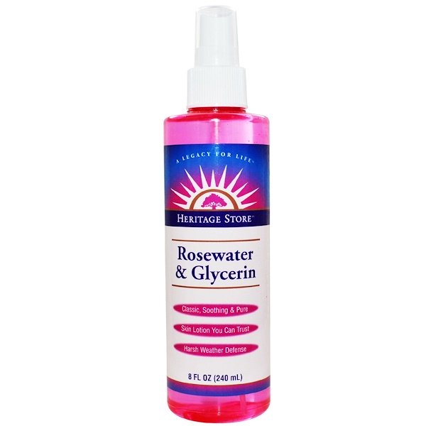 Heritage Store Rosewater & Glycerin Atomizer Mist Sprayer 8 fl oz (240ml)