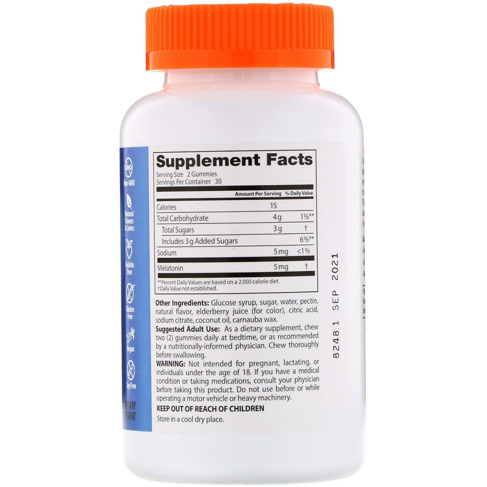 Doctor's Best Melatonin Gummies Strawberry Delight 5mg 60 Gummies