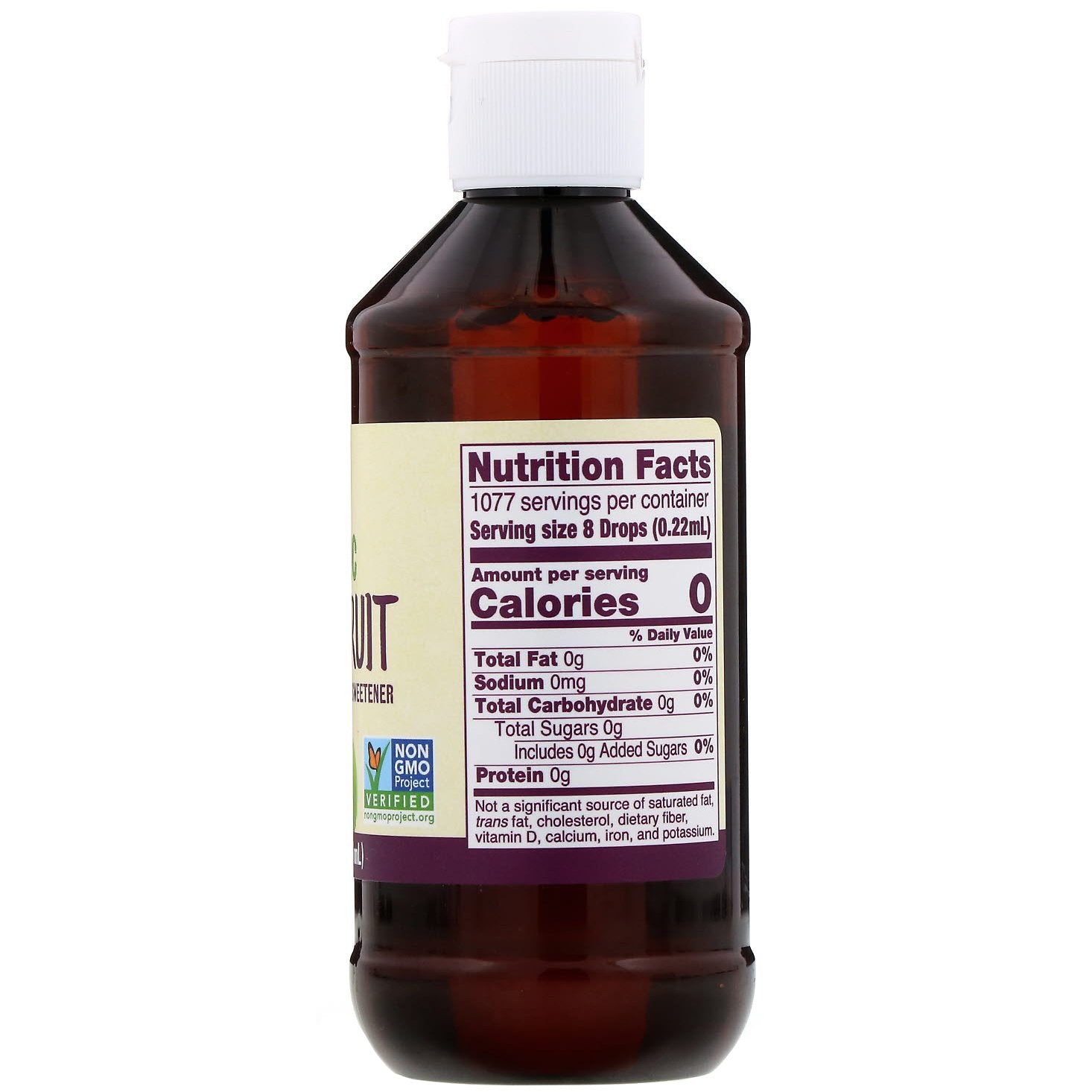 Now Foods Real Food Organic Monk Fruit Zero-Calorie Liquid Sweetener 8 fl oz (237 ml)