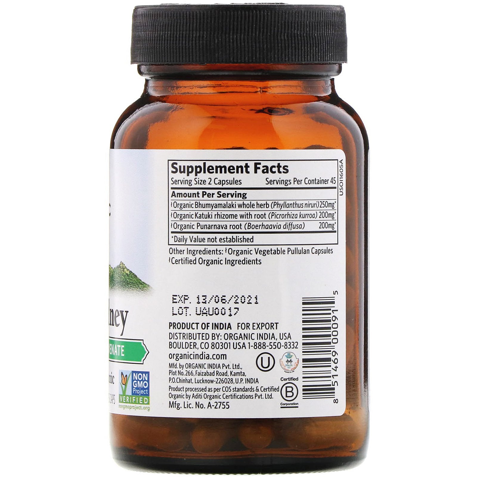 Organic India Liver Kidney Detoxify & Rejuvenate 90 Veg Caps