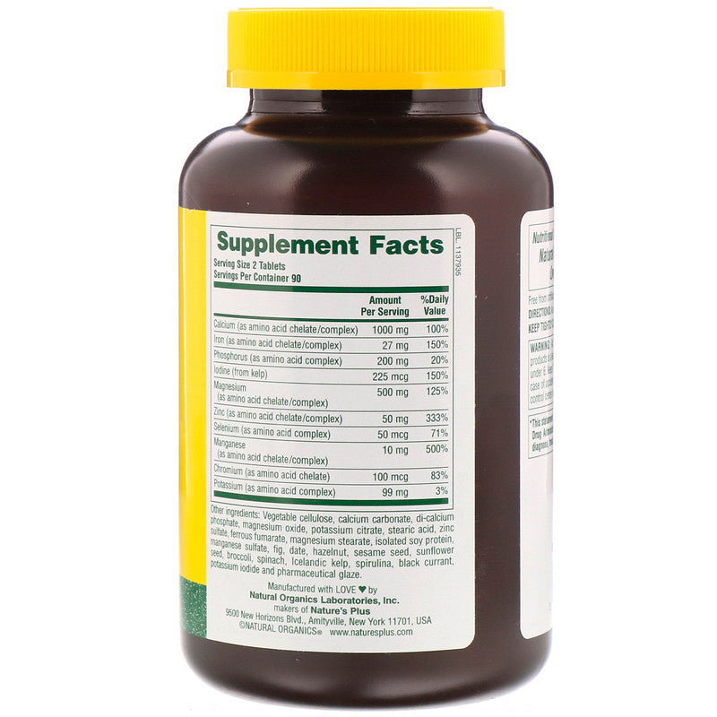 Nature's Plus Ultra-Mins Multiple Mineral with Whole Foods 180 Tablets