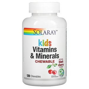 Solaray Kids Vitamins & Minerals Chewable Natural Black Cherry 120 Chewables