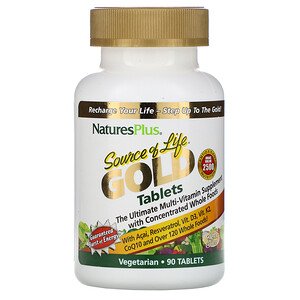 Nature's Plus Source of Life Gold The Ultimate Multi-Vitamin Supplement 90 Tablets