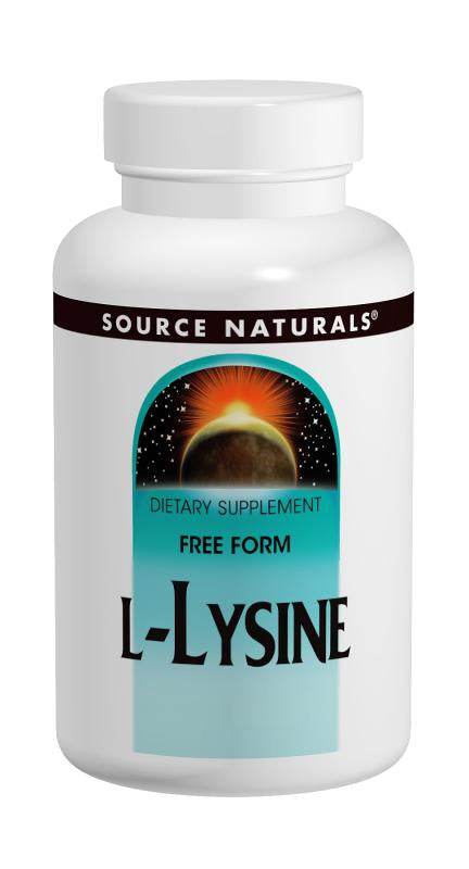 Source Naturals L-Lysine 1000mg dietary supplement tablets bottle
