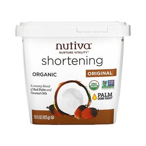 Nutiva Organic Shortening Original Red Palm and Coconut Oils 15 oz (425g)