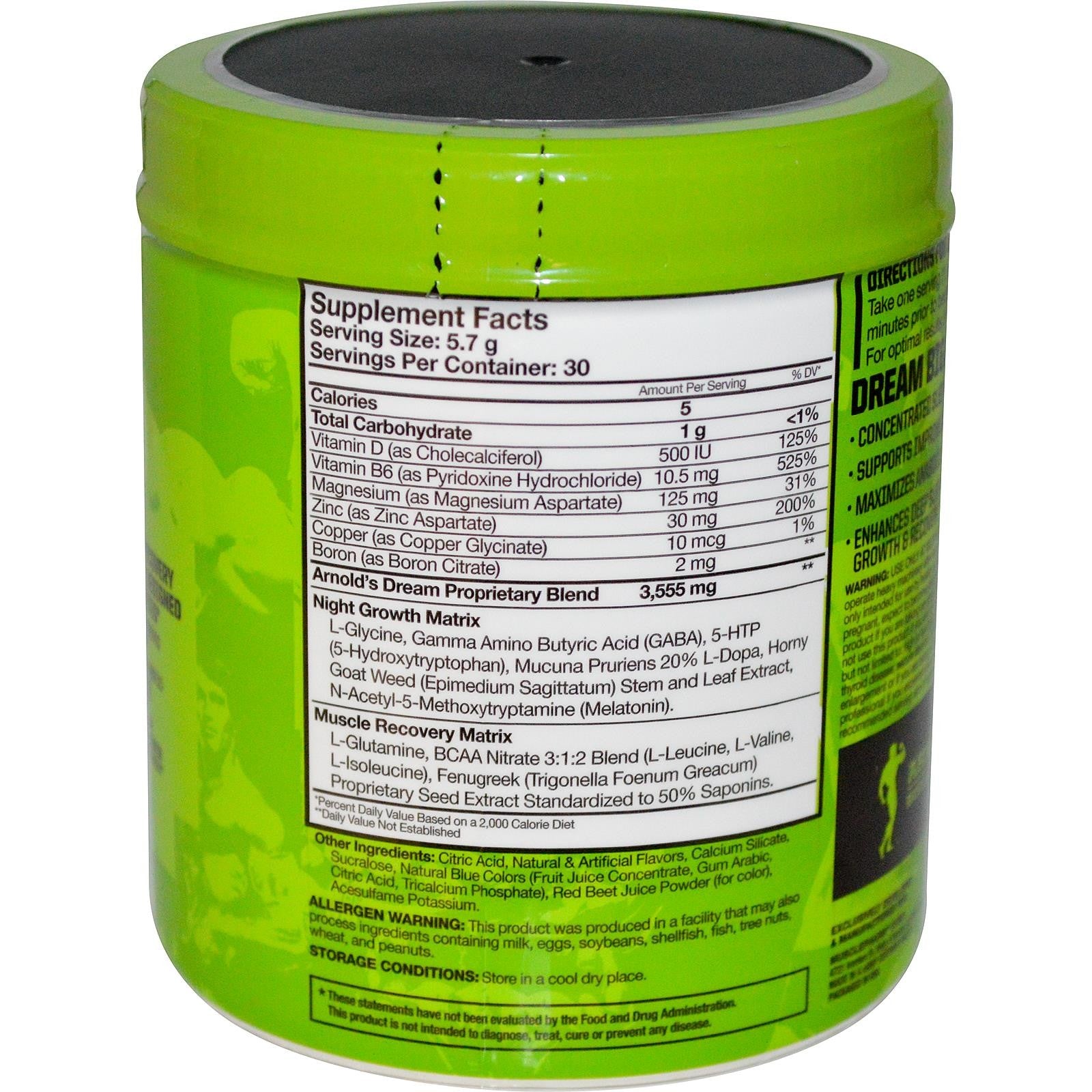 Arnold Iron Dream Concentrated Nighttime Recovery Grape 171gm - Dietary Supplement