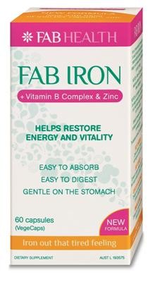 FAB Iron + B Complex & Zinc 60 VCaps - Dietary Supplement