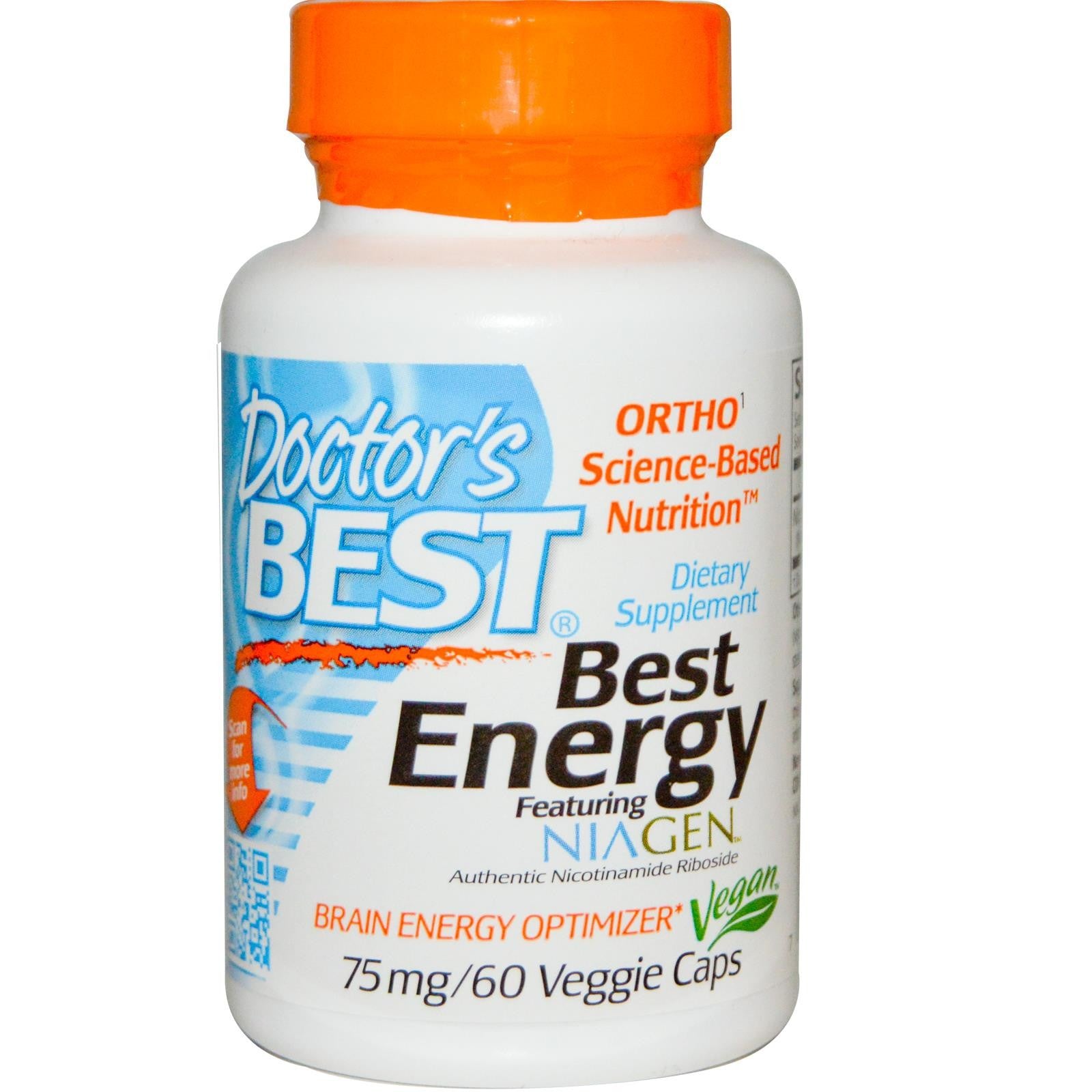 Doctor's Best Best Energy Featuring NIAGEN 75mg 60 Veggie Caps