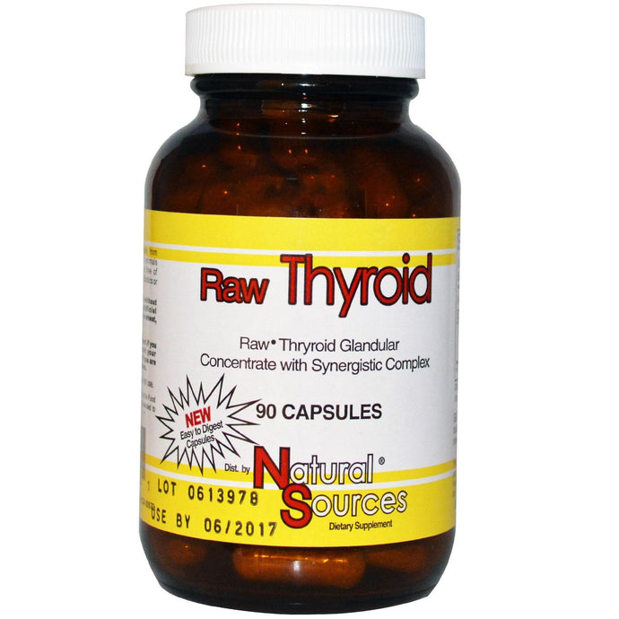 Natural Sources, Raw Thyroid, 90 Capsules - Dietary Supplement