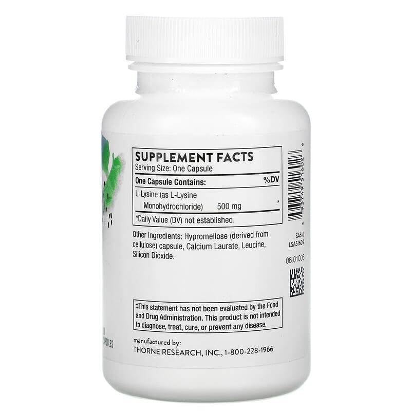 Thorne Research L-Lysine 60 Vegetarian Capsule