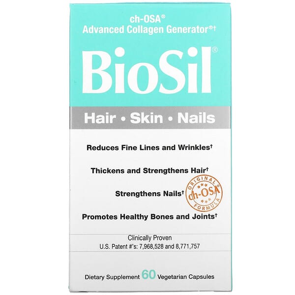 BioSil by Natural Factors Advanced Collagen Generator 60 Small Vegan Liquid Capsules