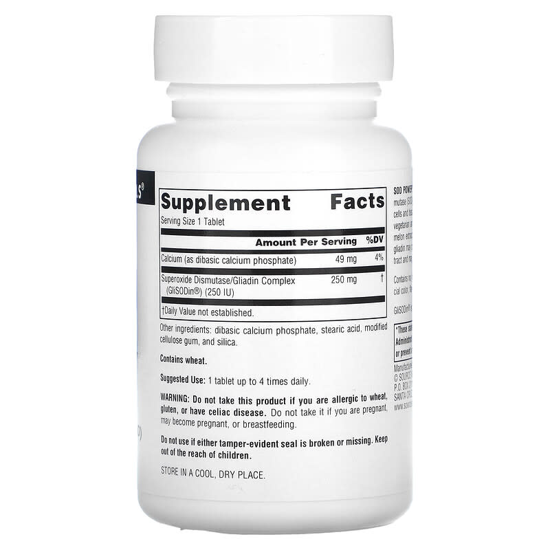 Source Naturals, SOD Power, 250 mg, 60 Tablets
