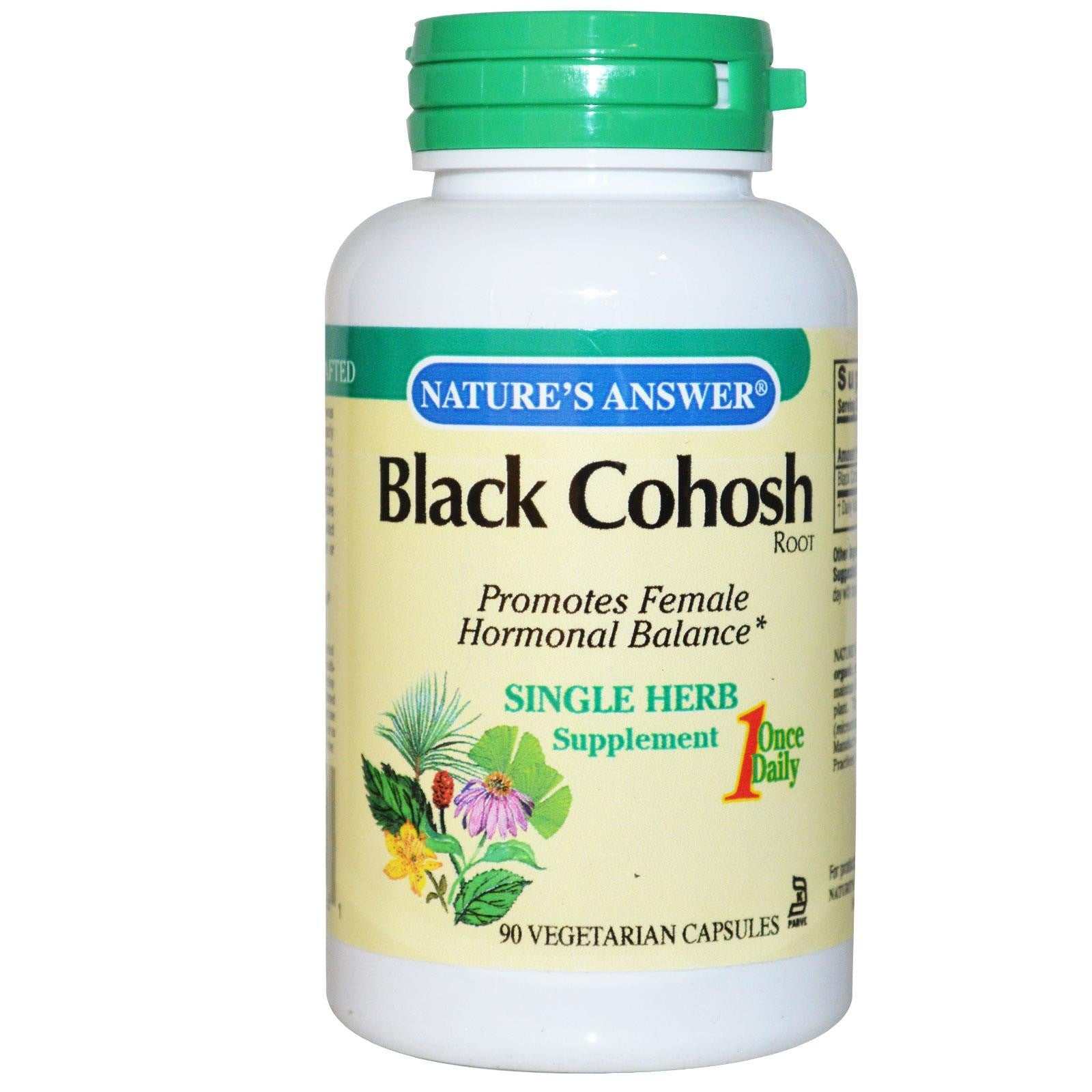 Nature's Answer Black Cohosh 50mg vegetarian capsules for female hormonal balance, 90 count