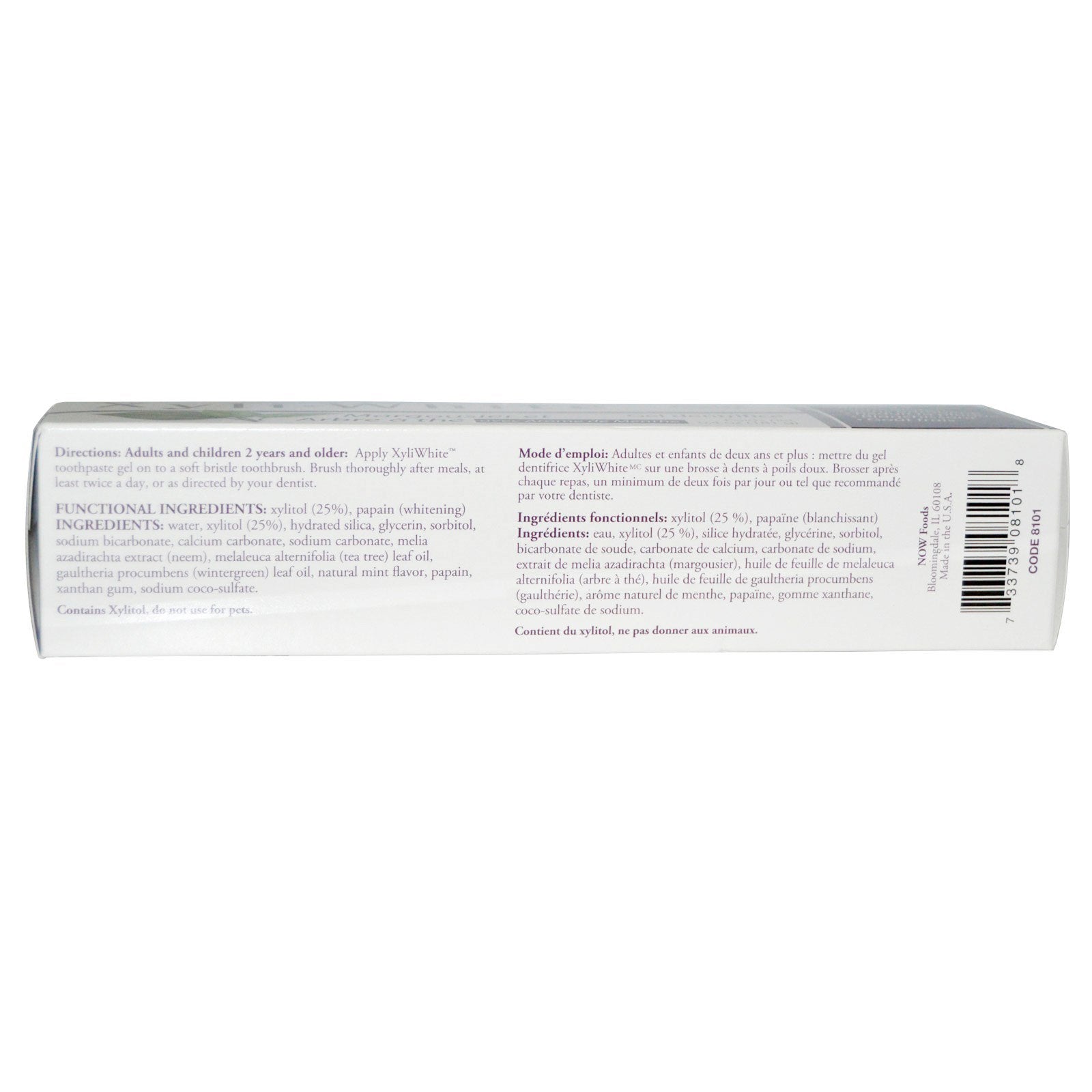 Now Foods Solutions XyliWhite Toothpaste Gel Neem & Tea Tree 6.4 oz (181g)