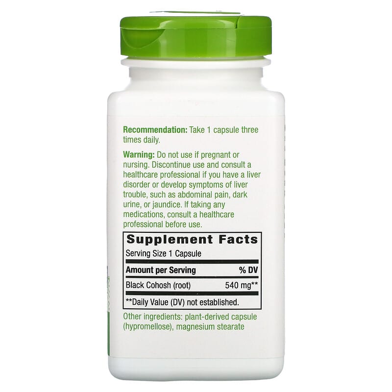 Nature's Way Black Cohosh Root 540 mg 180 Capsules