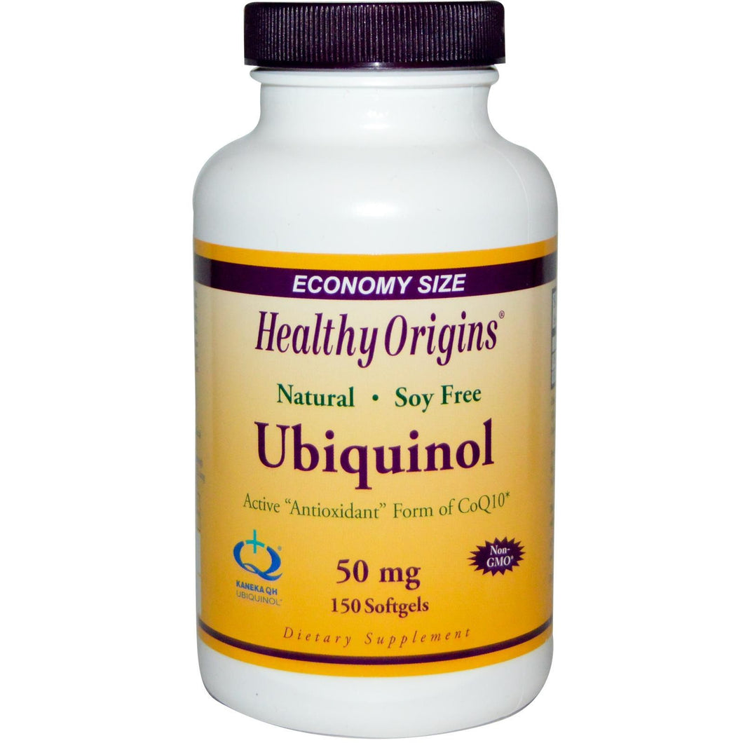 Healthy Origins Ubiquinol 50mg 150 Softgels Economy Size Soy Free Non GMO