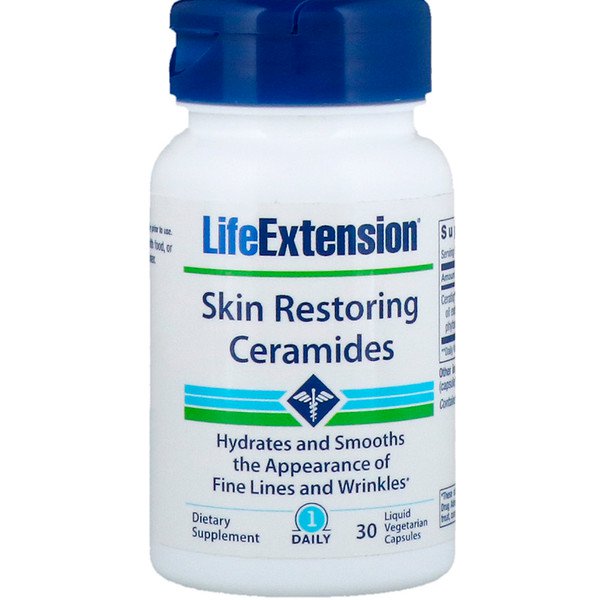 Life Extension Skin Restoring Ceramides 30 Liquid Vegetarian Capsules