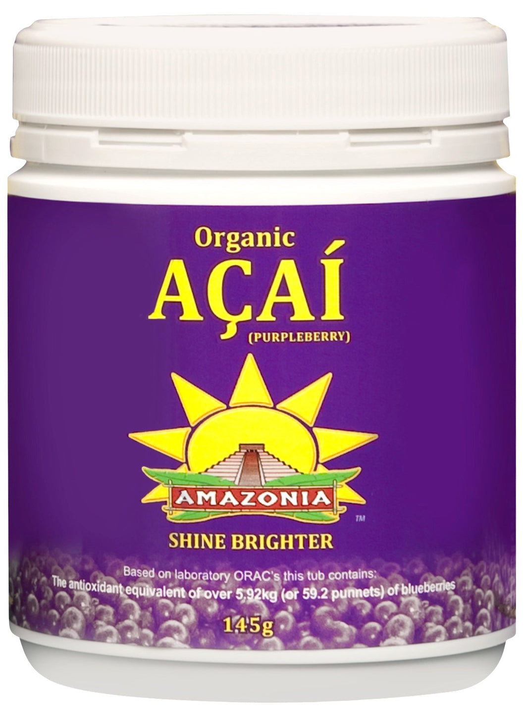 Amazonia, Acai Powder, Certified Organic, 145 g