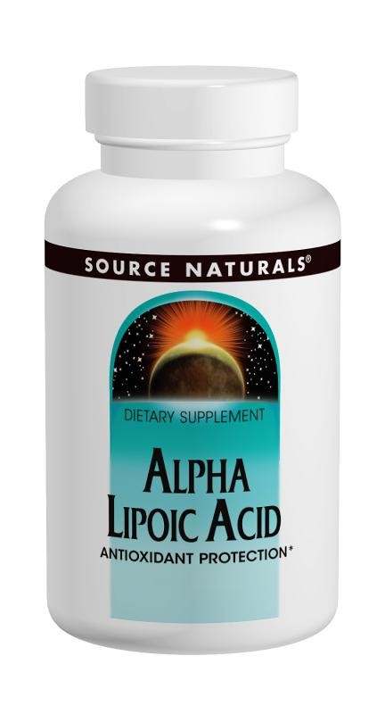Source Naturals Alpha Lipoic Acid 300mg antioxidant protection dietary supplement tablets bottle