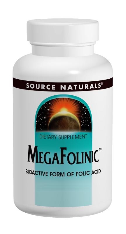 Source Naturals Megafolinic 800mcg 120 Tablets - Dietary Supplement