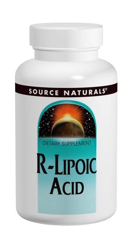 Bottle of Source Naturals R-Lipoic Acid 50mg dietary supplement tablets