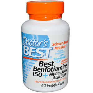 Doctor's Best Best Benfotiamine 150 + Alpha Lipoic Acid 300 60 Veggie Capsules