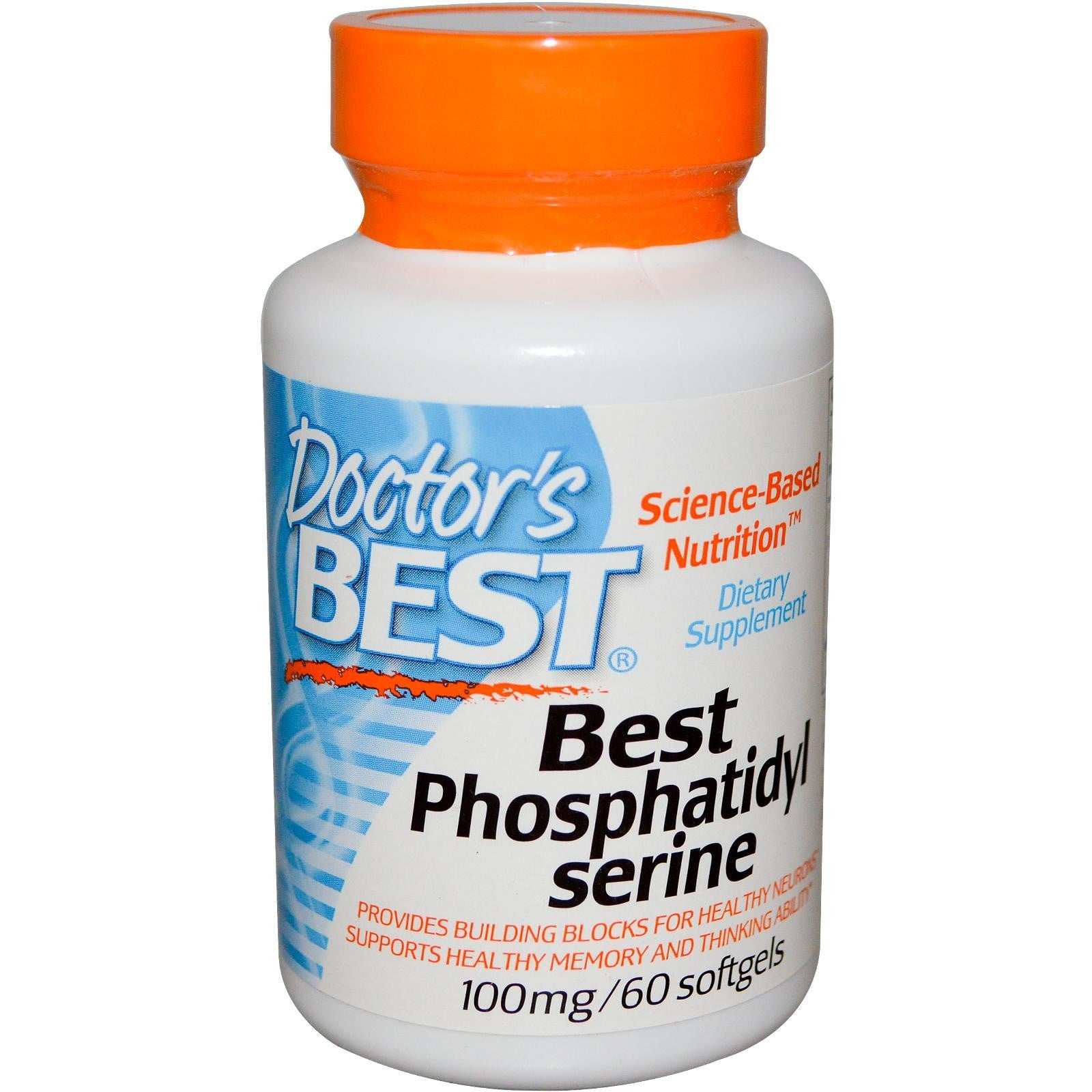 Doctor's Best Best Phosphatidylserine 100mg dietary supplement softgels for brain health and memory support