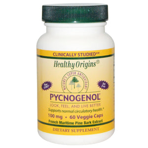 TWIN PACK- 2 X Bottles of Pycnogenol Healthy Origins 100mg 60 Caps