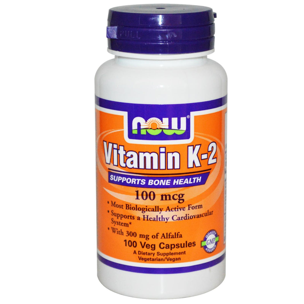Now Foods Vitamin K-2 100 mcg 100 Veggie Caps - Dietary Supplement