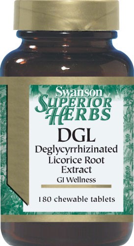 Swanson Superior Herbs - DGL Deglycyrrhizinated Licorice Root Sugar Free 180 Chewable Tablets