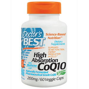 Doctor's Best High Absorption CoQ10 200 mg 60 Veggie Capsules