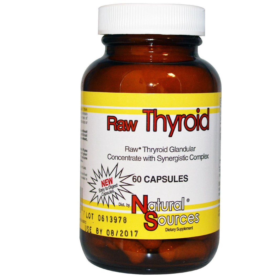 Natural Sources Raw Thyroid Glandular 60 Capsules - Dietary Supplement