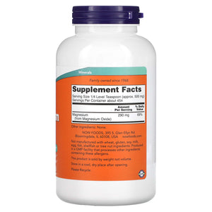 Now Foods Magnesium Oxide Powder 227gm - Dietary Supplement